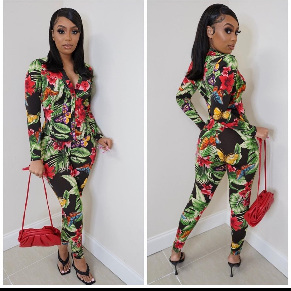 Coral pants set